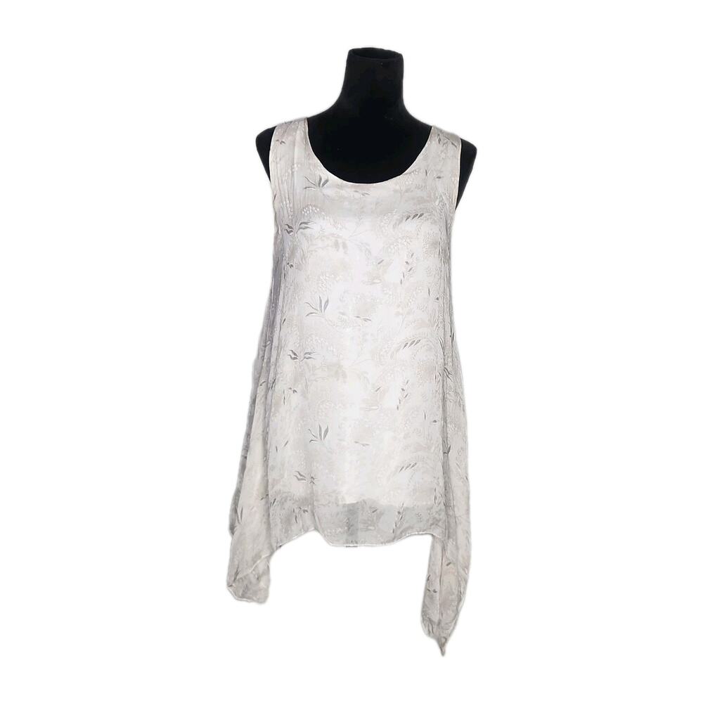 Giusy 100% Silk Tunic Sleeveless Tank Lined Asymmetric Fairy Whimsical Sz M